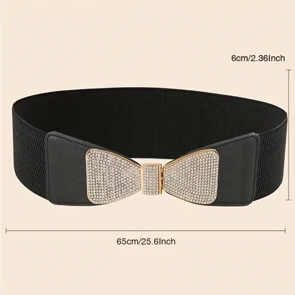 Rhinestone Bow Stretch Belt NWT - Picture 7 of 7